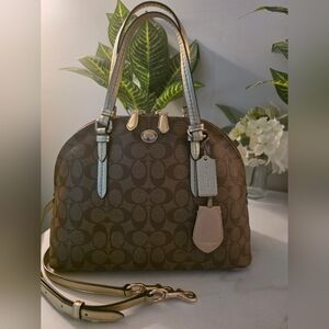 Coach Brown Signature Dome Satchel